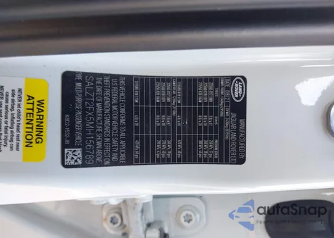 2021 Land Rover Range Rover Evoque R-Dynamic S z USA, uszkodzony, nr VIN SALZT2FX5MH156789